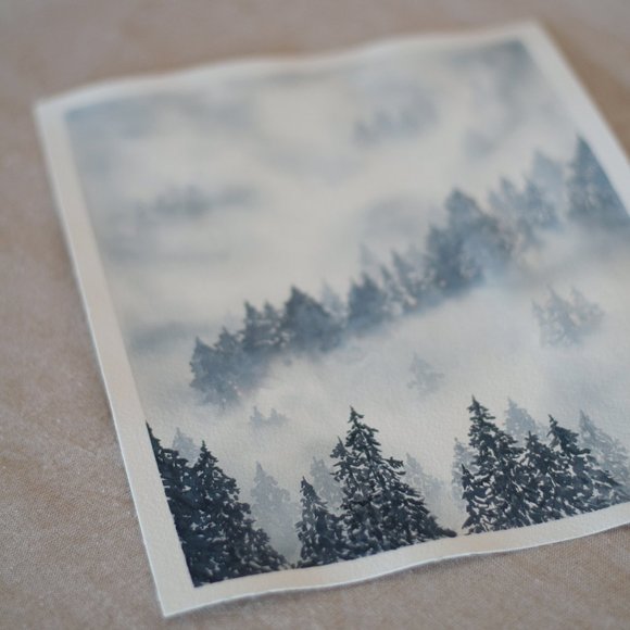 "Misty Mountains" Original Watercolour Painting - Picture 2 of 5